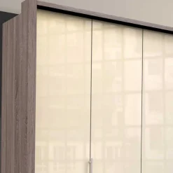 Wohnen Jugendzimmerschränke*Kleiderschrank glasbeschichtet in Creme - Laingo