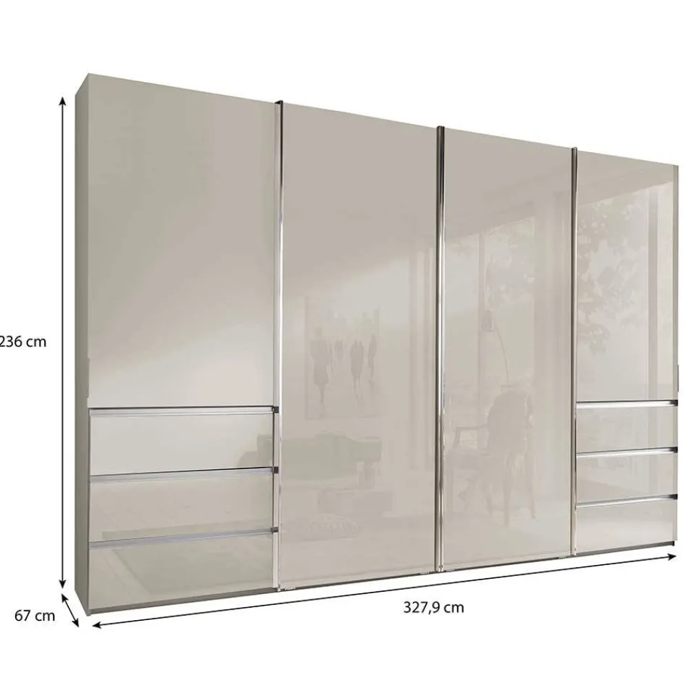 Wohnen Kleiderschrank in Champagner Glasfront - Vilicita