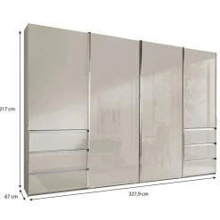 Wohnen Kleiderschrank in Champagner Glasfront - Vilicita