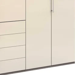 Wohnen Kleiderschrank in Creme Glas & Eiche dunkel - Cluster