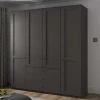 Wohnen Kleiderschrank in Dunkelgrau 4-türig - Mataram