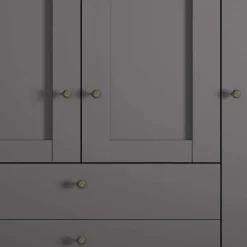 Wohnen Kleiderschrank in Dunkelgrau 4-türig - Mataram