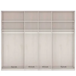 Wohnen Kleiderschränke|Kleiderschränke*Kleiderschrank in Eiche Bianco & Spiegel - Paniola