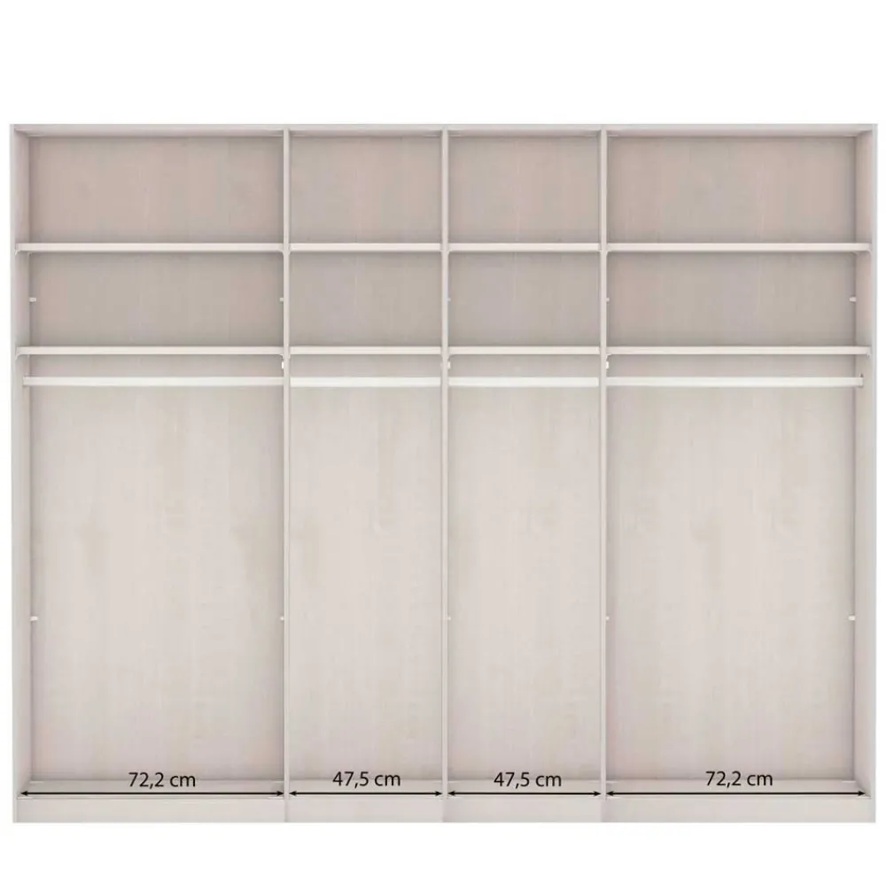 Wohnen Kleiderschränke|Kleiderschränke*Kleiderschrank in Eiche Bianco & Spiegel - Paniola