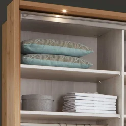 Wohnen Kleiderschränke|Kleiderschränke*Kleiderschrank in Eiche Bianco & Spiegel - Paniola