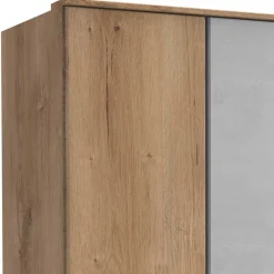 Wohnen Kleiderschrank in Plankeneiche & Lichtgrau - Anca