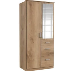 Wohnen Jugendzimmerschränke*Kleiderschrank in Plankeneiche NB mit Spiegel - Osicria