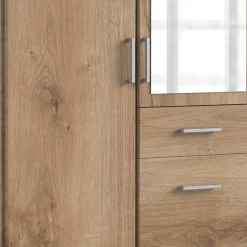 Wohnen Jugendzimmerschränke*Kleiderschrank in Plankeneiche NB mit Spiegel - Osicria