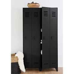 Wohnen Kleiderschränke|Kleiderschränke*Kleiderschrank in Spind Optik aus Holz und Holzwerkstoff - Tivegos