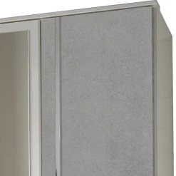 Wohnen Kleiderschrank in Weiß & Betonoptik mit Chrom - Hotti I