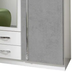 Wohnen Jugendzimmerschränke*Kleiderschrank in Weiß & Beton Optik Hell - Hotti