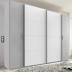 Wohnen Kleiderschränke|Kleiderschränke*Kleiderschrank in Weiß & Lichtgrau Beton Optik - Viganno