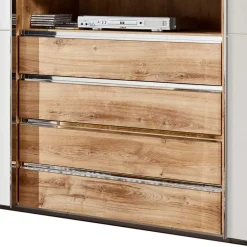 Wohnen Kleiderschrank in Weiß & Plankeneiche Optik - Stufania