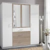Wohnen Jugendzimmerschränke*Kleiderschrank in Weiß und Eiche Sägerau Dekor - Magdelan I