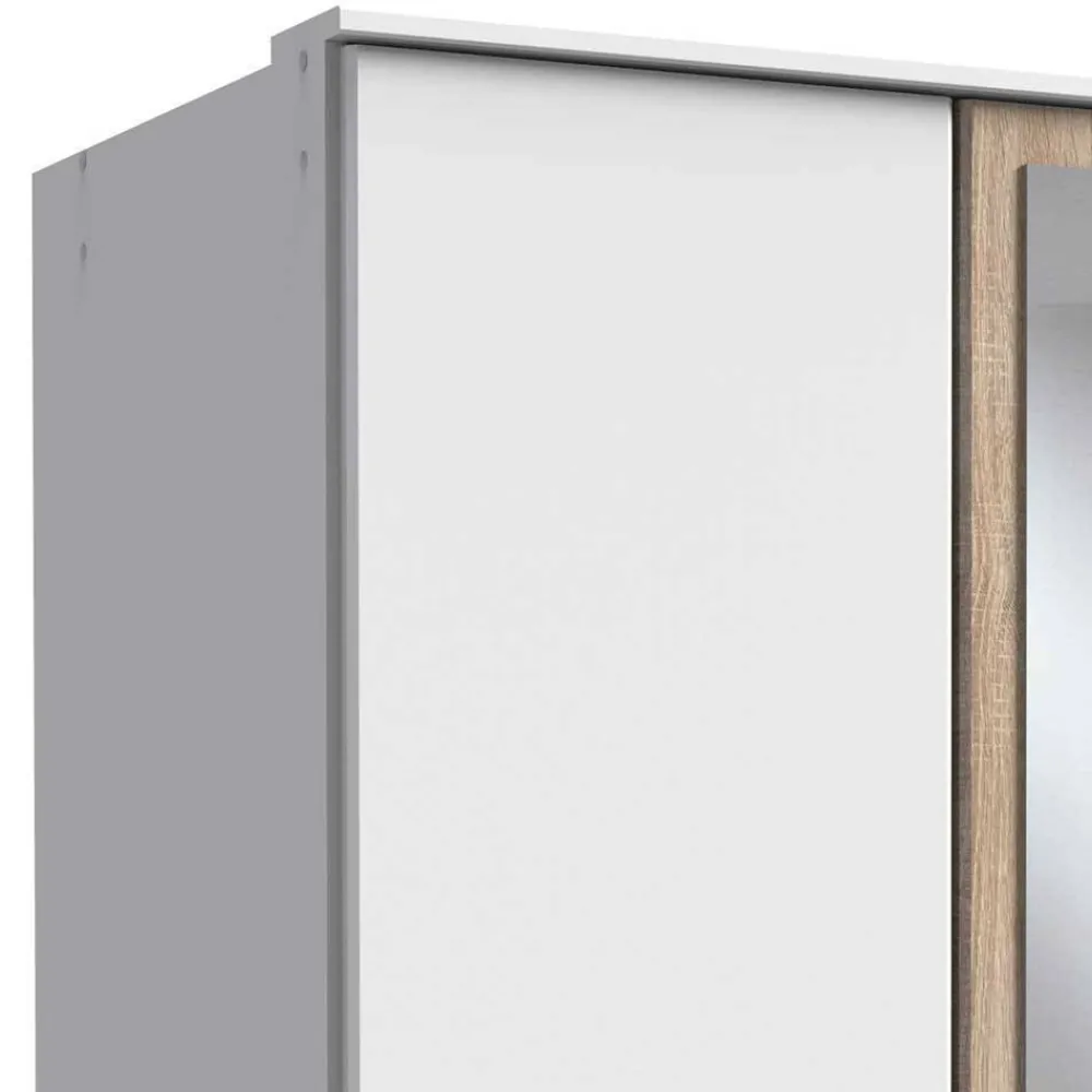 Wohnen Jugendzimmerschränke*Kleiderschrank in Weiß und Eiche Sägerau Dekor - Magdelan I