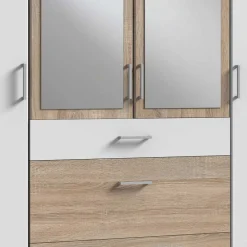 Wohnen Jugendzimmerschränke*Kleiderschrank in Weiß und Eiche Sägerau Dekor - Magdelan I