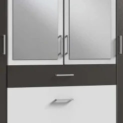 Wohnen Jugendzimmerschränke*Kleiderschrank in Weiß und Dunkelgrau - Vanila