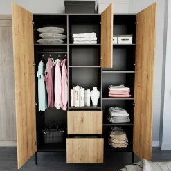 Wohnen Jugendzimmerschränke*Kleiderschrank in Wildeiche Optik - Cavan