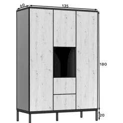 Wohnen Jugendzimmerschränke*Kleiderschrank in Wildeiche Optik - Cavan