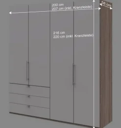 Wohnen Kleiderschrank kombiniert 2 Falttüren - Vaclyn