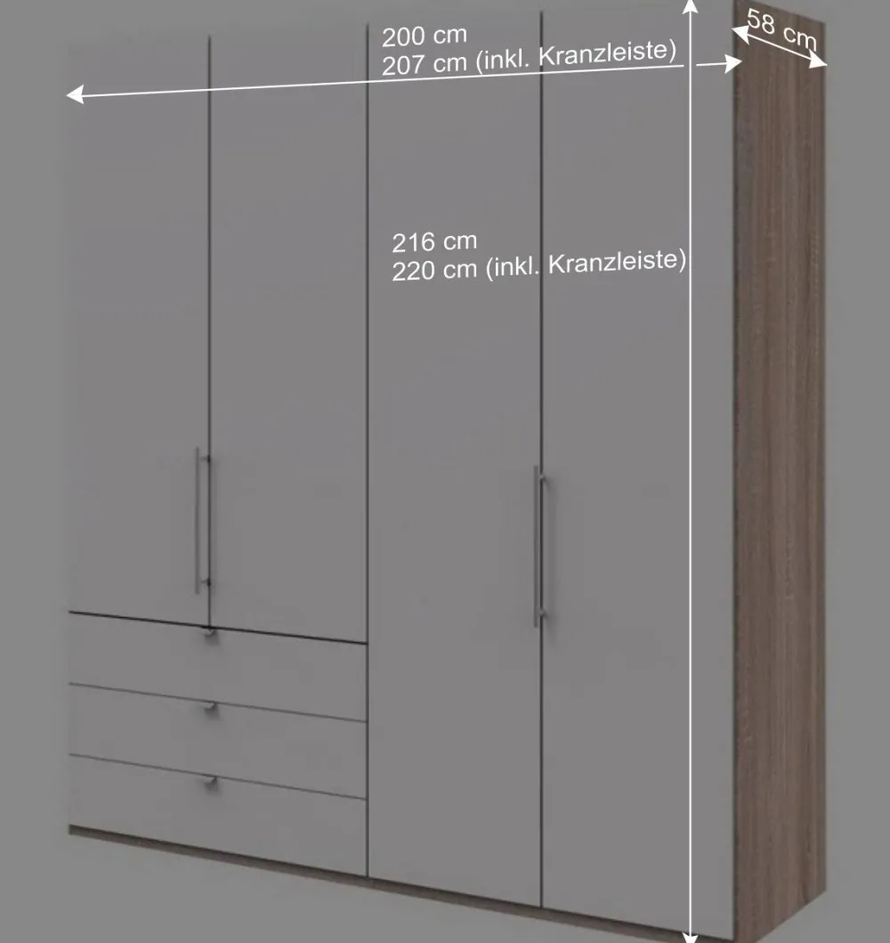 Wohnen Kleiderschrank kombiniert 2 Falttüren - Vaclyn