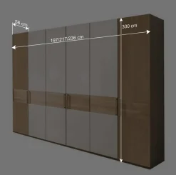 Wohnen Massivholzmöbel|Kleiderschränke*Kleiderschrank mit 6 Türen 300 cm breit - Emdsiva
