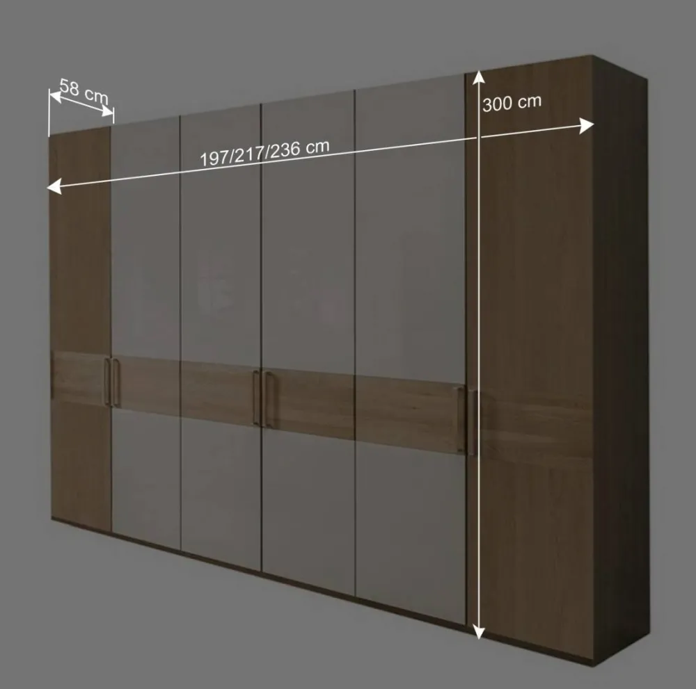 Wohnen Massivholzmöbel|Kleiderschränke*Kleiderschrank mit 6 Türen 300 cm breit - Emdsiva