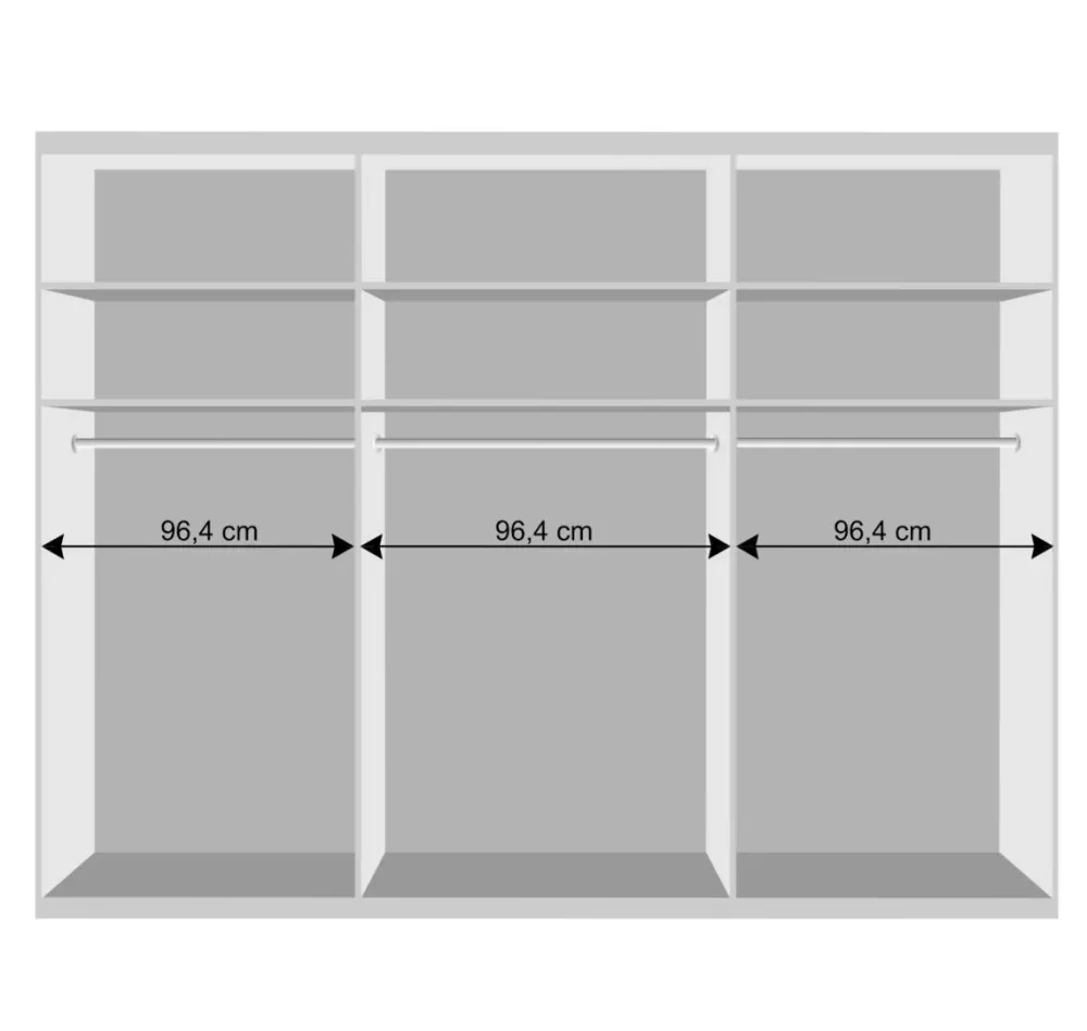 Wohnen Massivholzmöbel|Kleiderschränke*Kleiderschrank mit 6 Türen 300 cm breit - Emdsiva