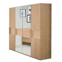 Wohnen Kleiderschrank mit 4 Türen in Eiche - Emdsiva