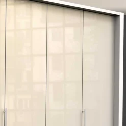 Wohnen Kleiderschrank mit Falttüren in Cremefarben Glas Front - Zidarie