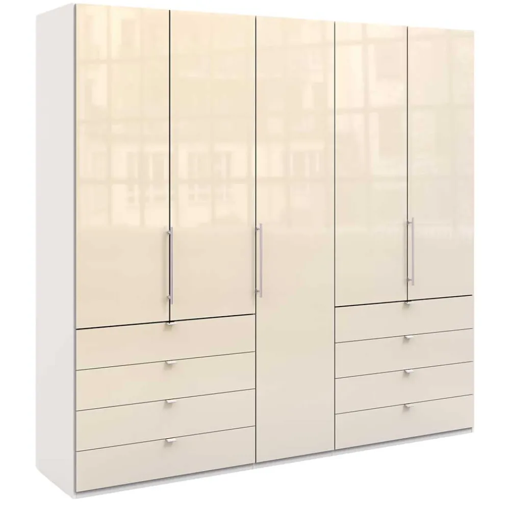 Wohnen Kleiderschränke|Kleiderschränke*Kleiderschrank mit Glasfront in Cremefarben - Zidarie