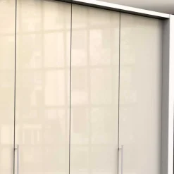 Wohnen Kleiderschränke|Kleiderschränke*Kleiderschrank mit Glasfront in Cremefarben - Zidarie