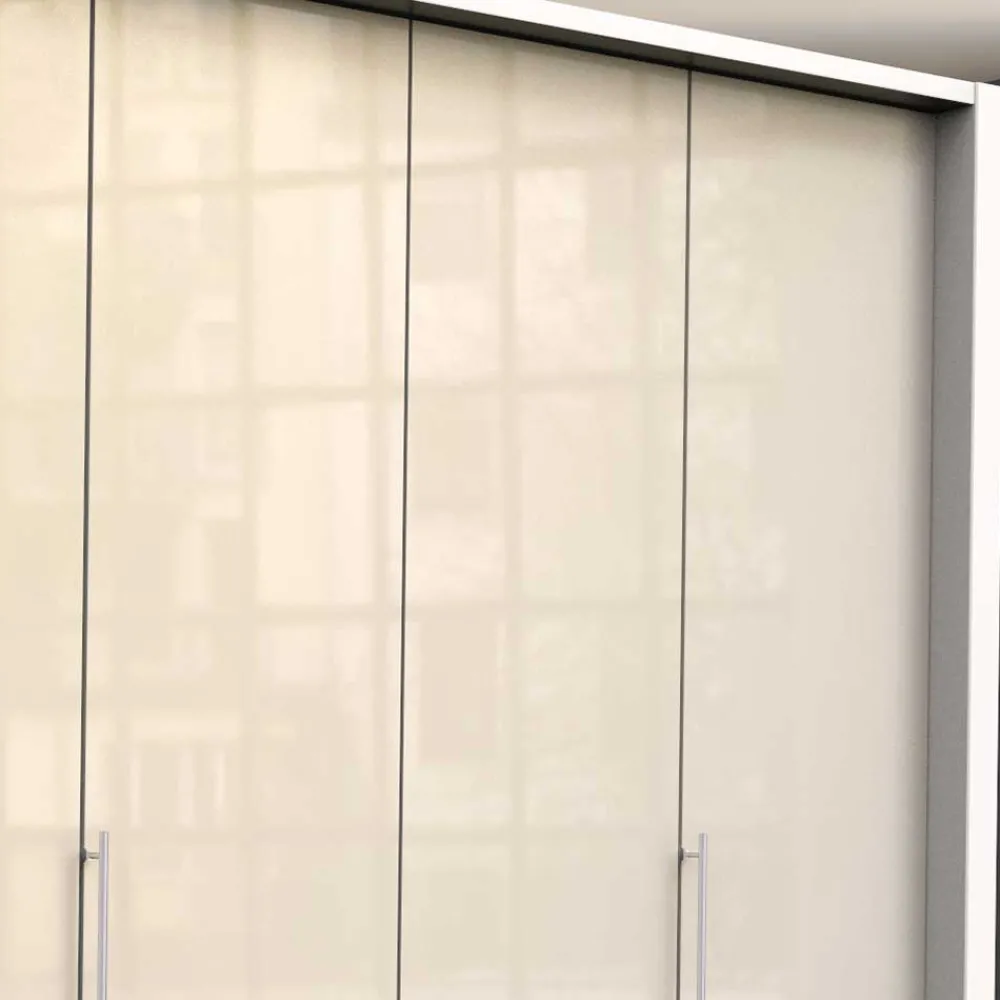Wohnen Kleiderschränke|Kleiderschränke*Kleiderschrank mit Glasfront in Cremefarben - Zidarie