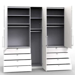 Wohnen Kleiderschränke|Kleiderschränke*Kleiderschrank mit Glasfront in Cremefarben - Zidarie