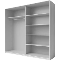 Wohnen Kleiderschränke|Kleiderschränke*Kleiderschrank mit Schwebetüren in Esche Weiß - Pruducia