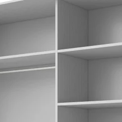 Wohnen Kleiderschränke|Kleiderschränke*Kleiderschrank mit Schwebetüren in Esche Weiß - Pruducia