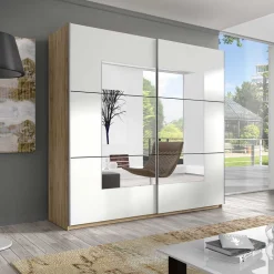 Wohnen Kleiderschrank mit Schwebetüren mit Spiegel - Anglivia