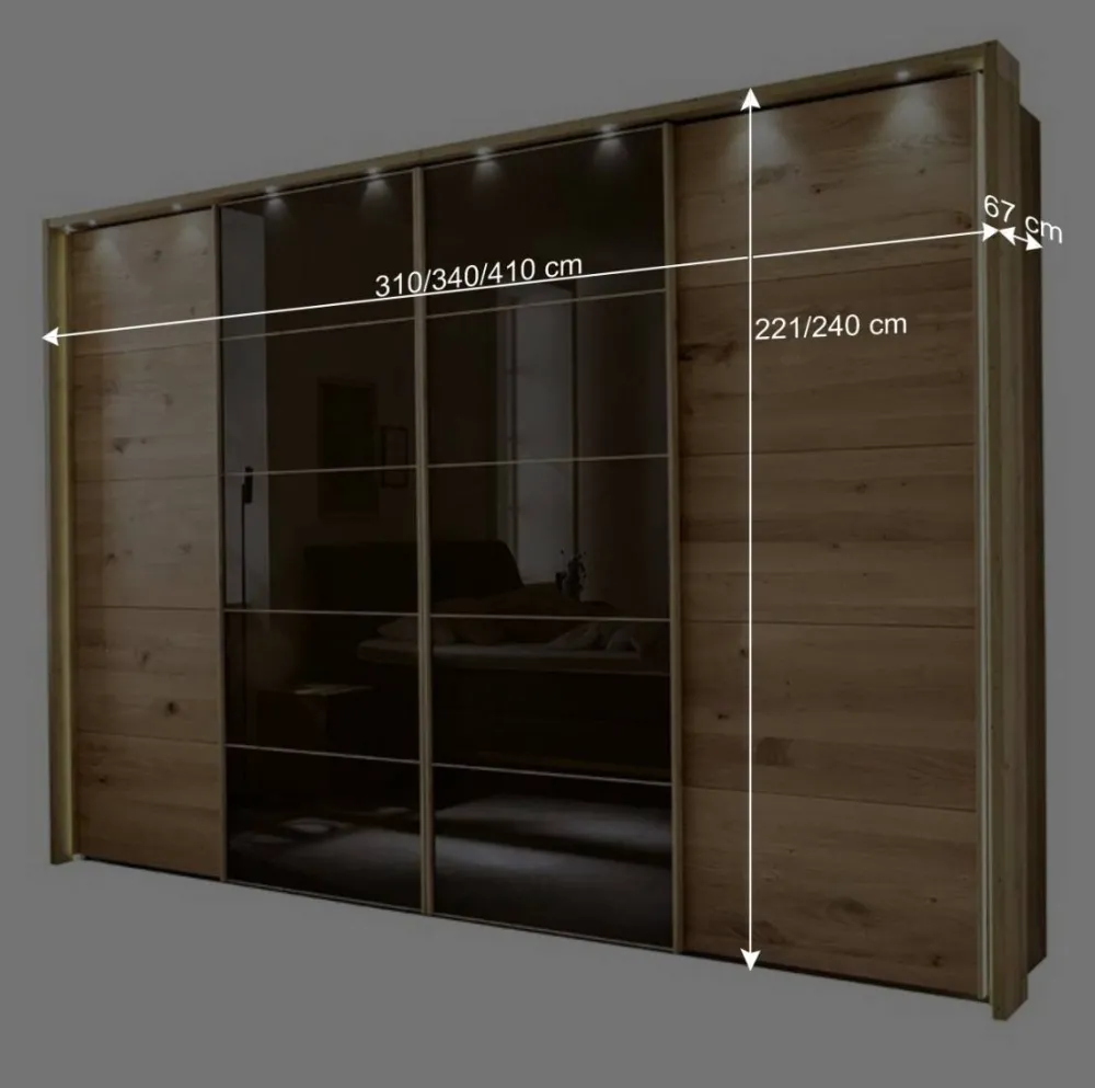 Wohnen Naturholzmöbel|Braune Möbel*Kleiderschrank mit Schwebetüren in Dunkelbraun - Vutonia