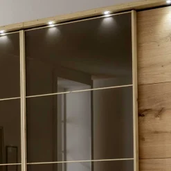 Wohnen Naturholzmöbel|Braune Möbel*Kleiderschrank mit Schwebetüren in Dunkelbraun - Vutonia