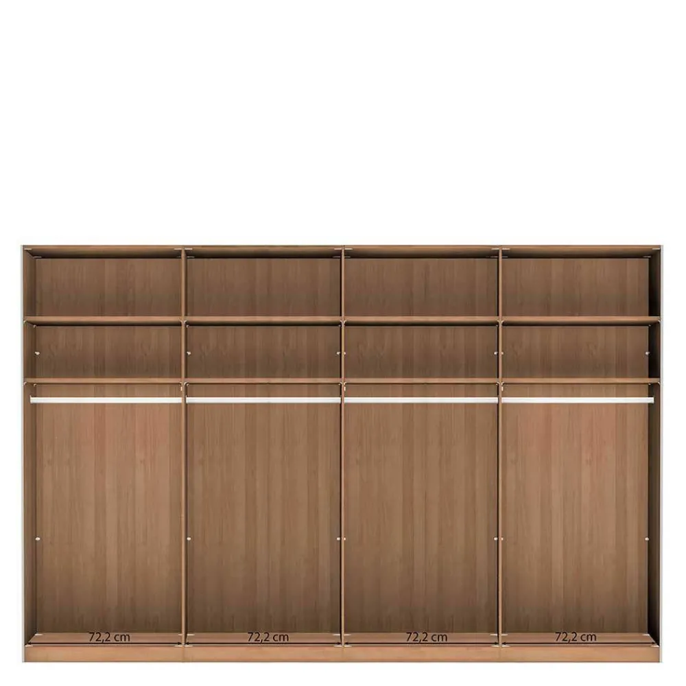 Wohnen Naturholzmöbel|Braune Möbel*Kleiderschrank mit Schwebetüren in Dunkelbraun - Vutonia