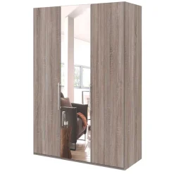 Wohnen Kleiderschrank mit Spiegel & Metallgriffen - Crenba