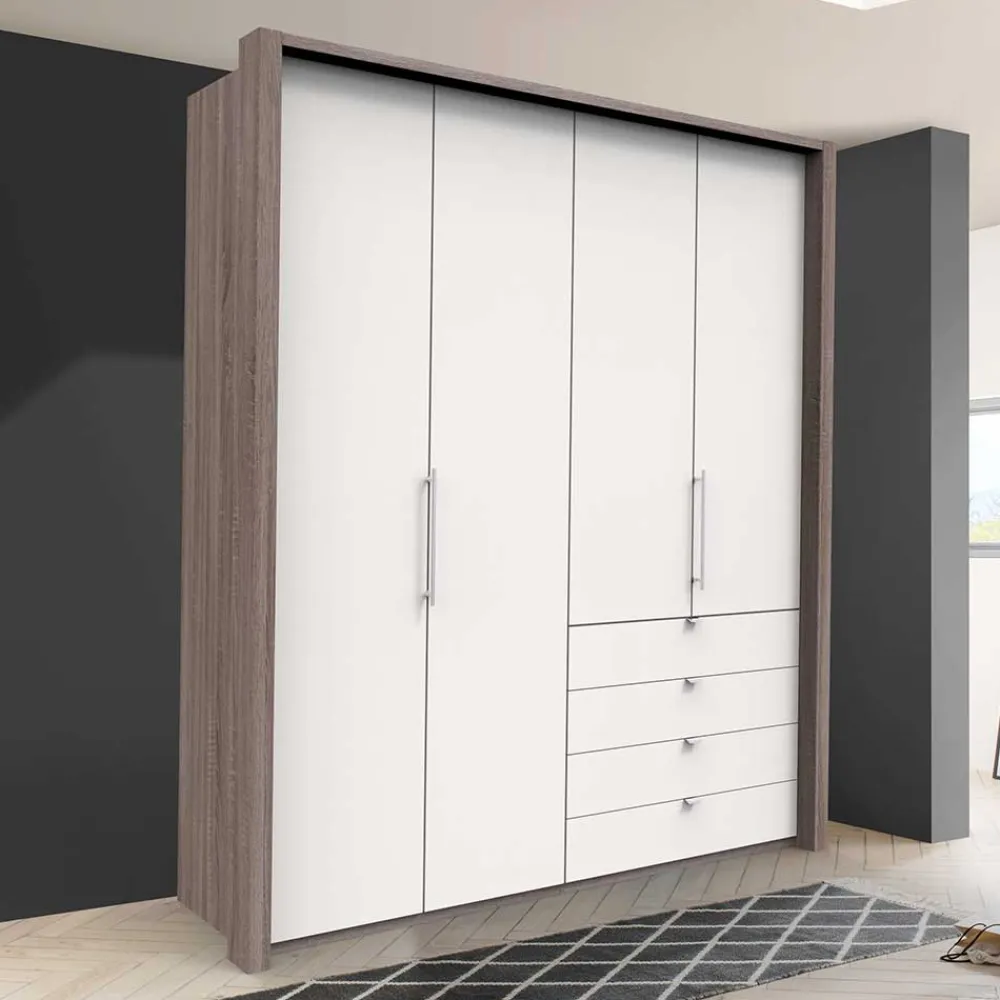 Wohnen Jugendzimmerschränke*Kleiderschrank mit vier Metallauszug Schubladen - Tivierto