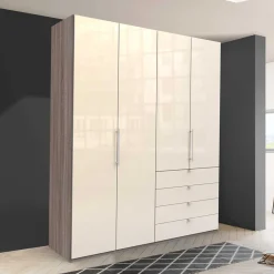 Wohnen Kleiderschrank mit vier Schubladen mit Selbsteinzug - Wasconda