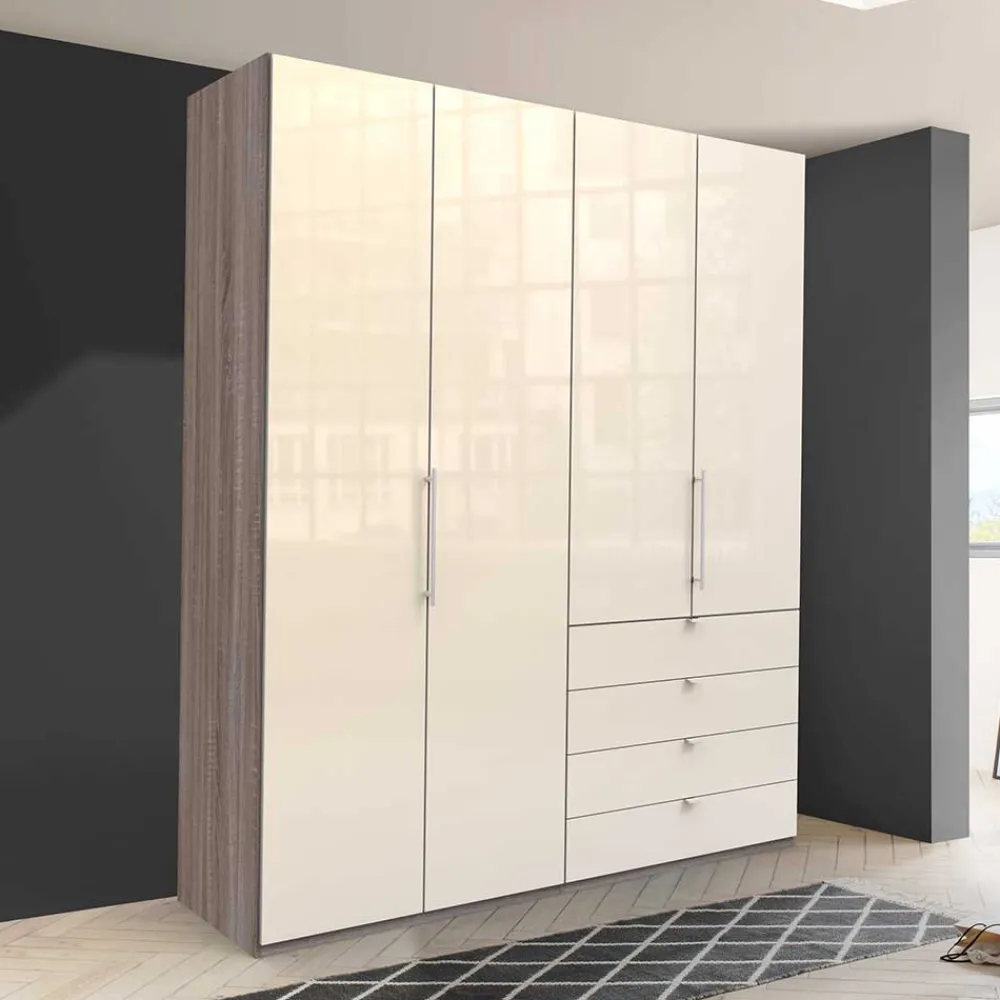 Wohnen Kleiderschrank mit vier Schubladen mit Selbsteinzug - Wasconda