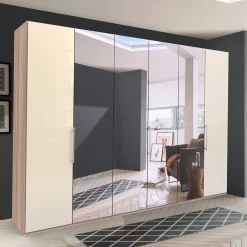 Wohnen Kleiderschrank mit vier Spiegel Tür-Elementen - Rativian III