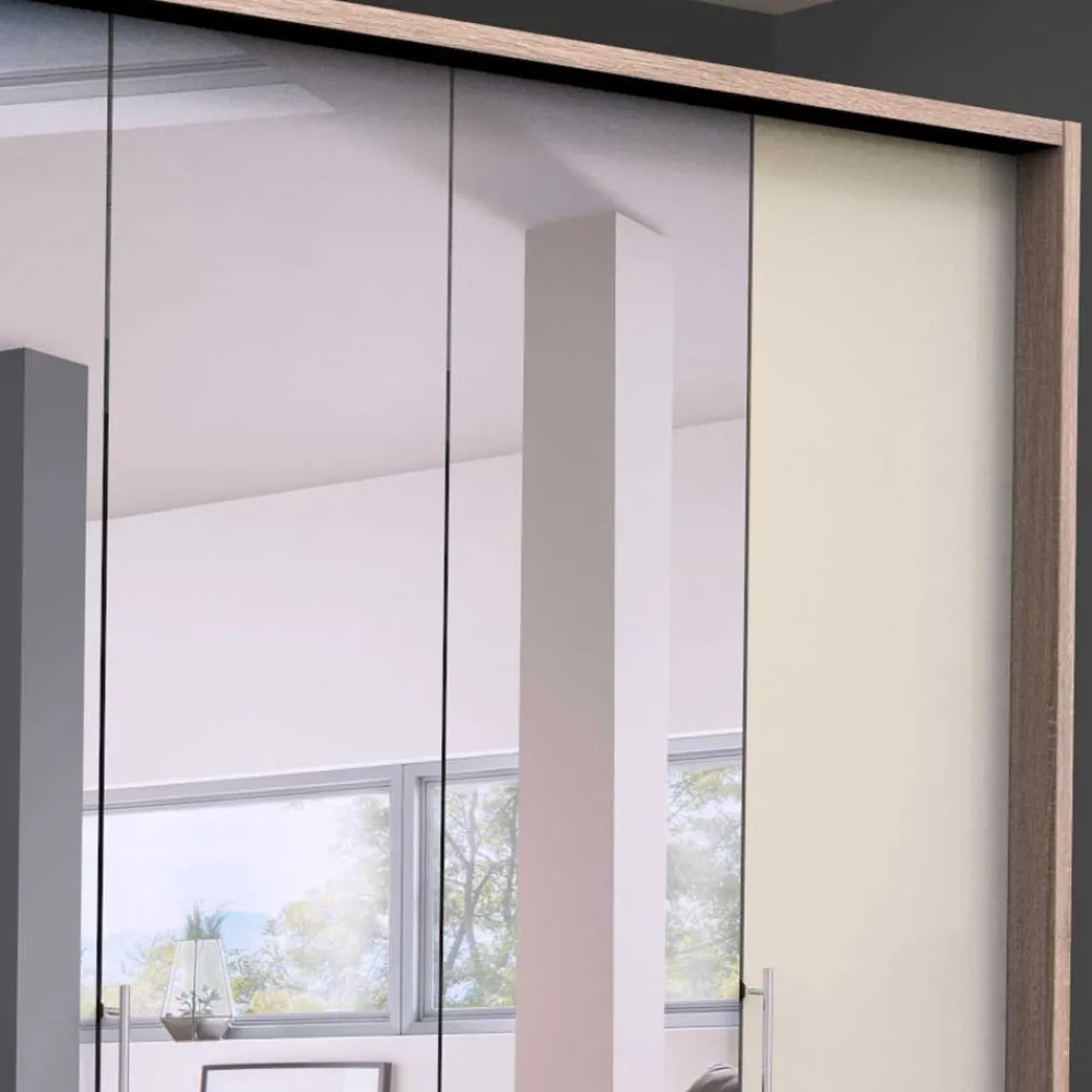 Wohnen Kleiderschrank mit vier Spiegel Tür-Elementen - Rativian III