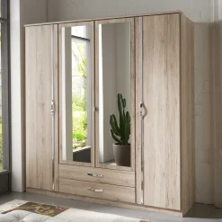 Wohnen Kleiderschrank mit zwei Schubladen & vier Türen - Lagunara