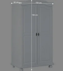 Wohnen Weiße Möbel|Naturholzmöbel*Kleiderschrank Nanini in Weiß