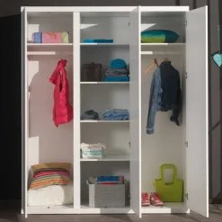 Wohnen Kleiderschrank Raven in Weiß lackiert