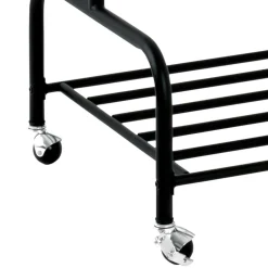 Wohnen Kleiderständer|Herrendiener*Kleiderwagen in Schwarz Stahl - Vanisla